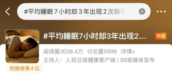 世界杯下單平臺 45歲須眉平均休眠7小時，3年2次腦梗！大夫