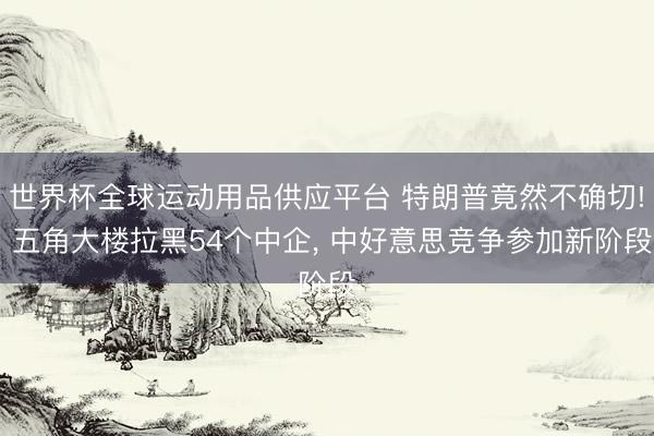 世界杯全球運(yùn)動(dòng)用品供應(yīng)平臺(tái) 特朗普竟然不確切! 五角大樓拉黑54