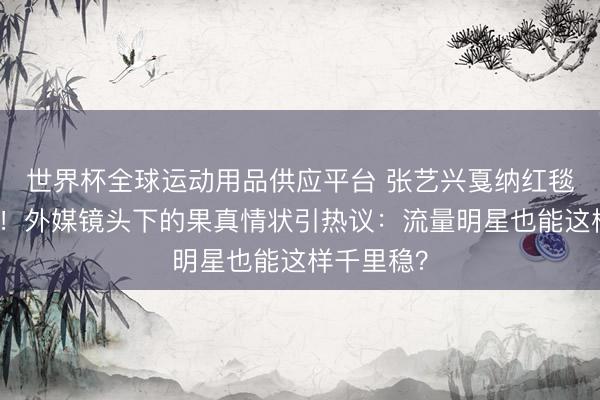 世界杯全球运动用品供应平台 张艺兴戛纳红毯生图曝光！外媒镜头